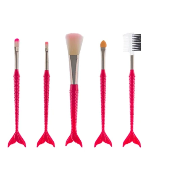 ست براش 5 عددی مدل پری دریایی با رنگ سرخابی