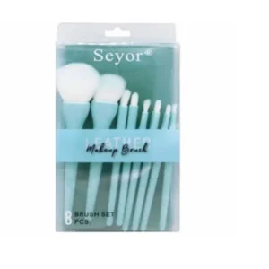 ست براش آرایشی 8 عددی سیور مدل Leather رنگ آبی