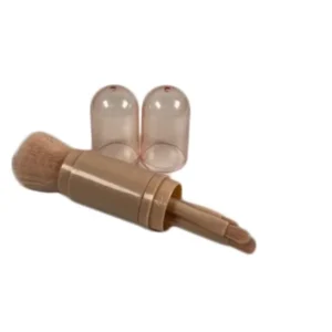 ست براش آرایشی استوانه رنگ کرمی 4 عددی