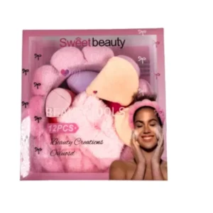 پک تل و پد آرایشی 12 عددی sweet beauty رنگ صورتی