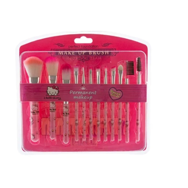 ست براش 12 عددی مدل Sweet Girls رنگ صورتی