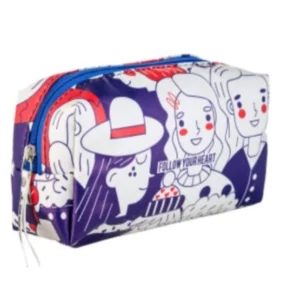 کیف آرایشی مکعبی زیبت میراکل مدل follow your heart سرمه ای قرمز