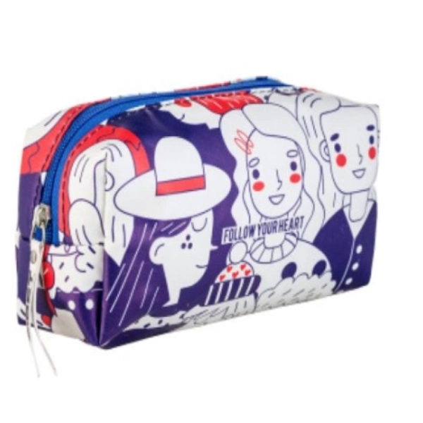 کیف آرایشی مکعبی زیبت میراکل مدل follow your heart سرمه ای قرمز