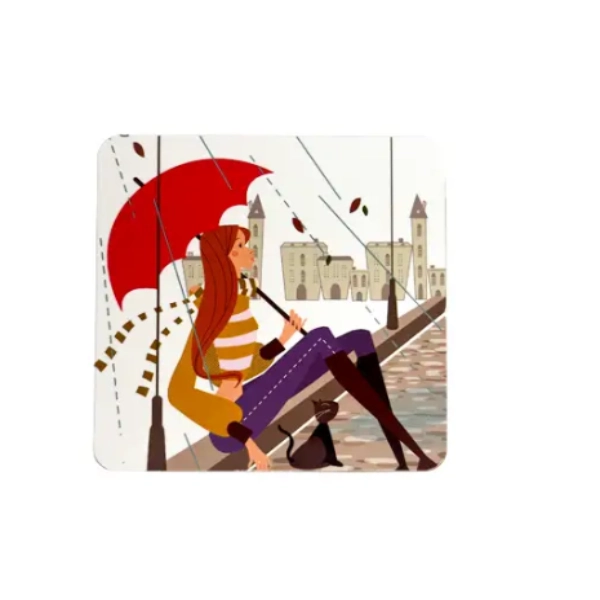 آینه آرایشی زیبت مدل دختر و چتر