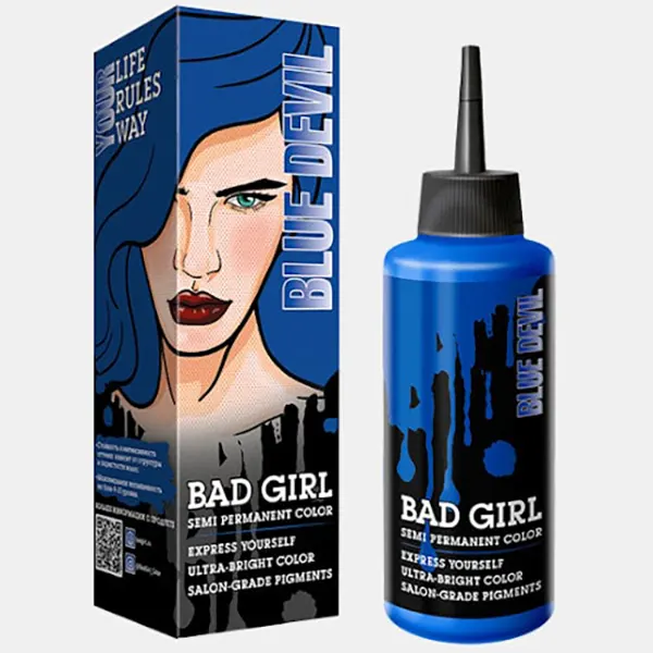 قیمت رنگ مو فانتزی آبی BadGirl مدل Blue Devil